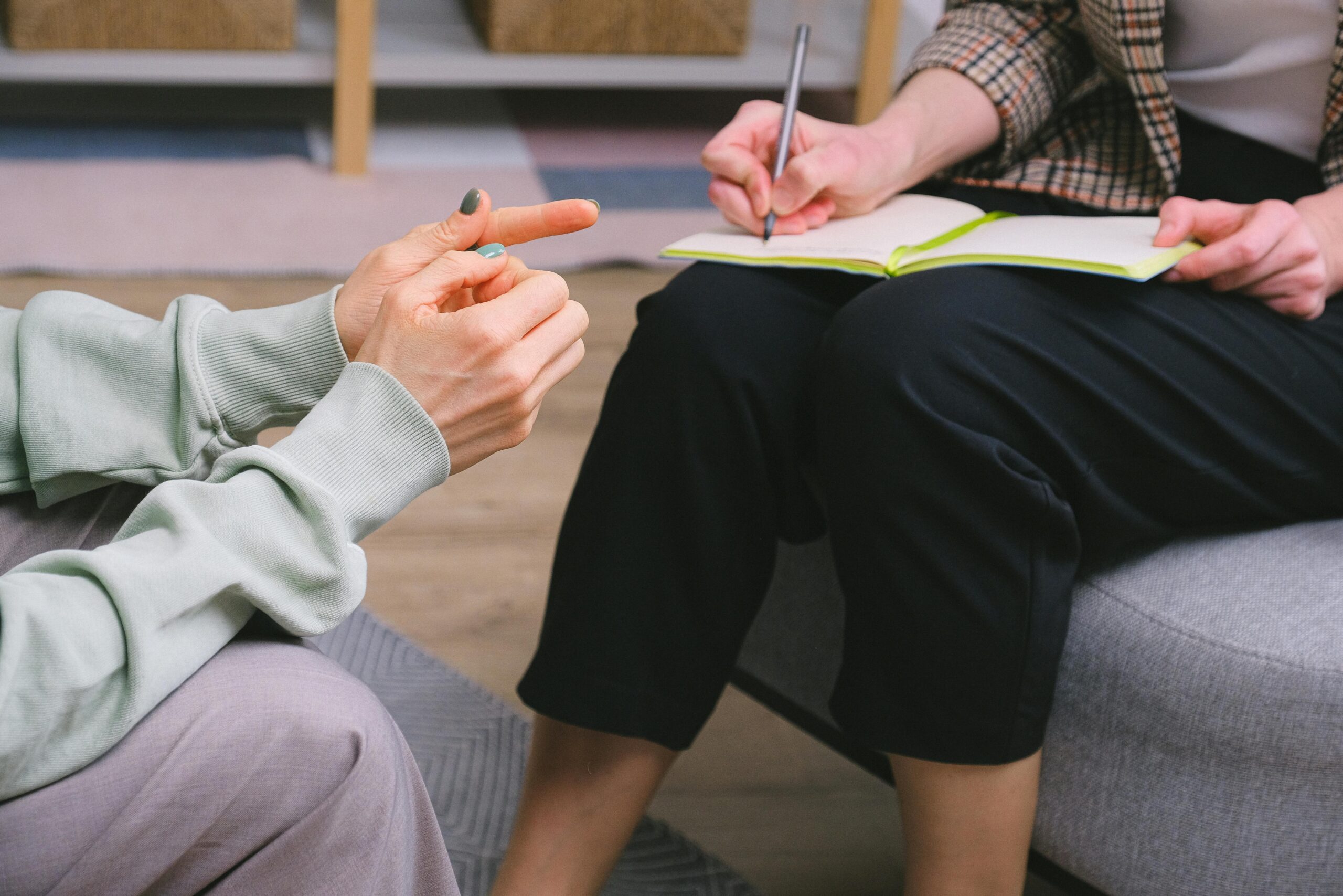 A healthcare worker providing mental health support to the eldery